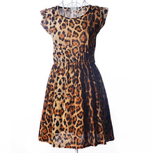 Sexy& Club! 2015 New Summer Leopard Mini Women Dress Free Shipping O-Neck Short Sleeve Female Dress Drop Shipping