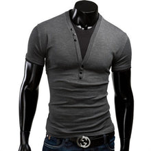 Fit Slim 2015 New Fashion Men T-Shirt Fake Two Piece T-Shirt V-Neck Casual Fashion Solid Leisure Suit Free Shipping 5 Color