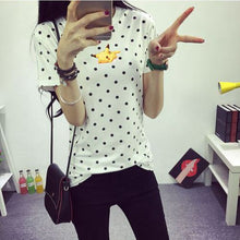 Women Dress Summer New Fashion Female T-shirt Korean Sweet Cartoon Cat Printed Ladies Short Sleeve Tops Factory Outlets