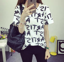 Women Dress Summer New Fashion Female T-shirt Korean Sweet Cartoon Cat Printed Ladies Short Sleeve Tops Factory Outlets
