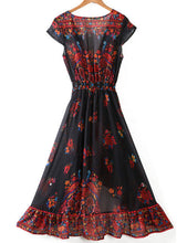 Ethnic new 2016 Fashion Women Maxi print dress long high quality Summer Beach Chiffon Party Dresse style cheap vestidos de festa