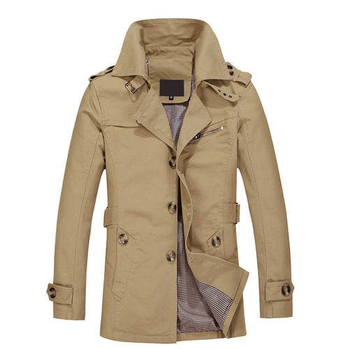2017 New Jacket Men Fashion Design Veste Homme Formal Spring Winter Suit Coat Solid Cotton Khaki Brand Clothing M-5XL Men Jacket