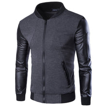 Men Hoodies Patchwork Leather Sleeve Fashion Hoodies Men Jacket Coat Brand Sweatshirt  Casual Suit Pullover Tracksuits Masculino